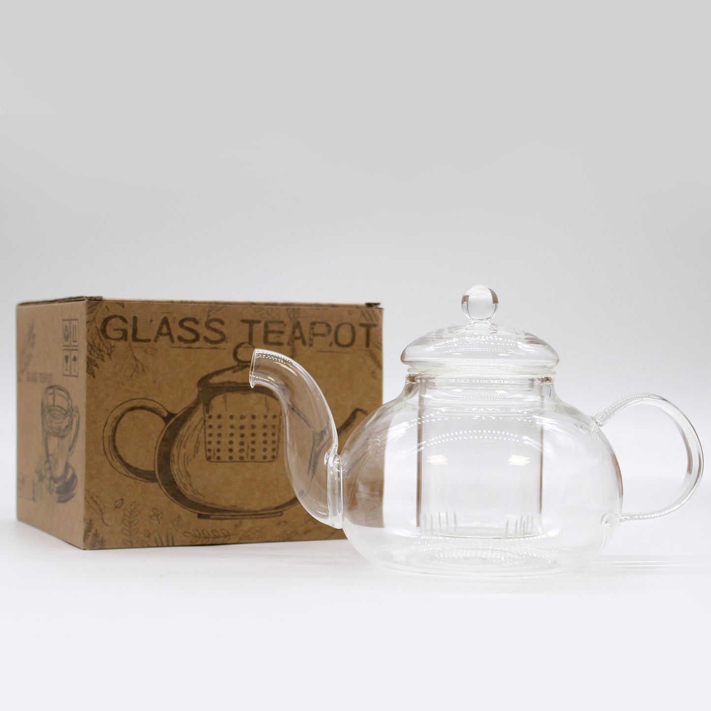 Glass Infuser Teapot - Round Pearl